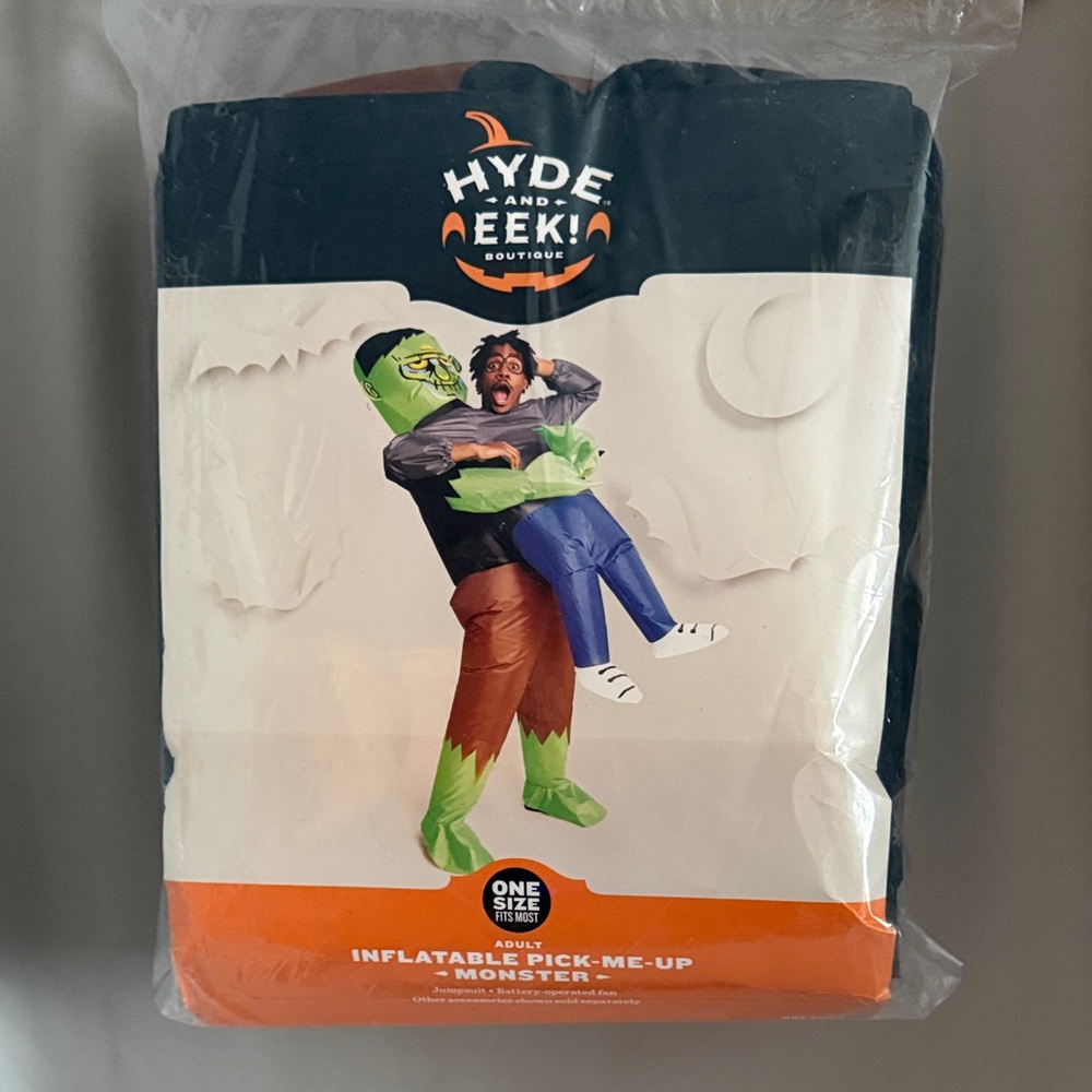 Inflatable Pick-Me-Up Monster Adult Costume Green Black Brown Hyde and Eek NEW